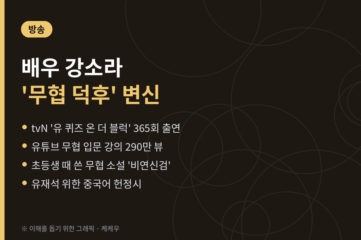 강소라 유퀴즈 출연, 무협 강의 290만 뷰 '찐 덕후'…초등생 때 쓴 무협 소설까지 9 강소라 유퀴즈 출연, 무협 강의 290만 뷰 ‘찐 덕후’…초등생 때 쓴 무협 소설까지